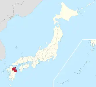 Lage der Präfektur Ōita in Japan