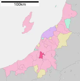 Lage Ojiyas in der Präfektur