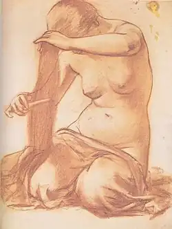 „Haare kämmen“ (Vorzeichnung 1918)