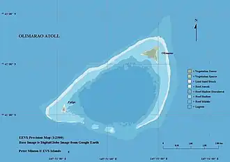 Karte des Atolls Olimarao