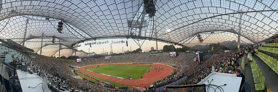 Das Olympiastadion in München während der Europameisterschaften 2022