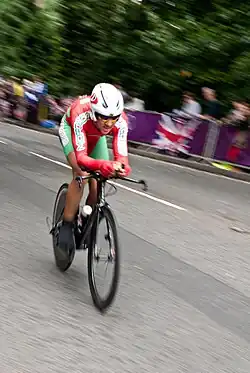 Mouhssine Lahsaïn im Einzelzeitfahren bei den Olympischen Spielen 2012