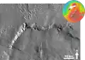 Olympus Rupes, der nördliche Teil des Olympus Mons