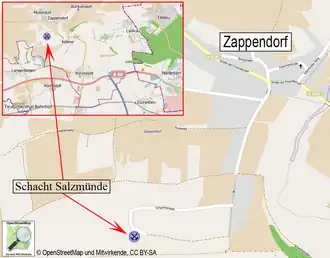 Lage des Kaliwerkes Salzmünde