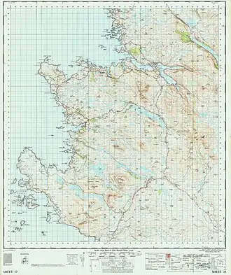 Topographische Karte vom Ordnance Survey von 1959