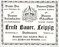 Werbeanzeige der Brauerei Ernst Bauer, Leipzig, 1904