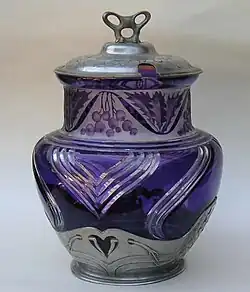 Bowlengefäß, Glas mit Zinnmontierung