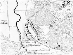 Wiederum war es Friedrich Casimir, welcher um 1625 diese „Luftaufnahme“ des Ortes und der Kirche zeichnete.