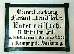 Pfarrdorf u. Marktflecken Unterweissach