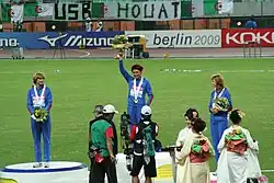 Weitsprung-Siegerehrung