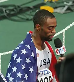 Weltmeister Tyson Gay im Interview – für ihn gab es in den nächsten Tagen noch zwei weitere Titel: über 200&nbsp;Meter und mit der US-Sprintstaffel&nbsp;