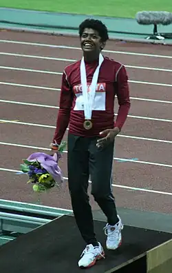 Bronzemedaillengewinnerin Susanthika Jayasinghe – sie war 1997 bereits Vizeweltmeisterin und 2004 Olympiazweite
