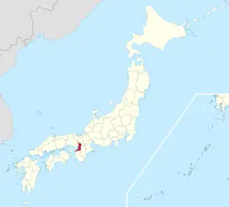 Lage der Präfektur Ōsaka in Japan