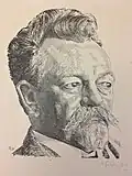 Otto Greiner: Porträt Arthur Haferkorn, Lithographie