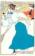 Lawn Tennis (Werbepostkarte für C. H. Knorrs Nahrungsmittelfabriken)