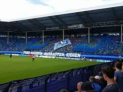 Otto-Siffling-Tribüne (Osttribüne) im Carl-Benz-Stadion, am 29. Mai 2016