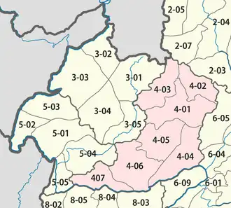 Karte der Distrikte von Oudomxay