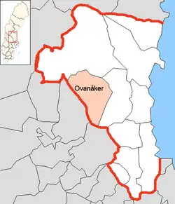 Lage der Gemeinde Ovanåker