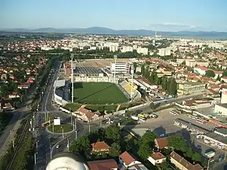 Luftbild des Stadionul Tineretului