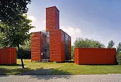 Stahlcontainer-Haus „Campus“ als Wettbewerbsbeitrag von 1986 in Almere