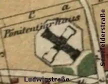 Haus Senefelderstraße 45A–C, Stadtplanausschnitt, 1871.