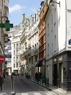 Sicht von der Rue de Passy aus