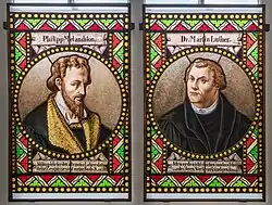 Bleiglasfenster Philipp Melanchthon und Dr. Martin Luther