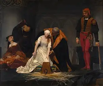 Die Hinrichtung der Lady Jane Grey (auch Jane Grey) (Paul Delaroche)