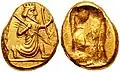 Dareikos-Goldmünze, persisch, Mitte des 4. Jhd. v. Chr.