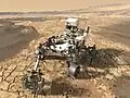 Künstlerische Darstellung des Rovers auf dem Mars