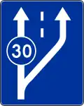 D-13 Fahrstreifentafel (links Mindestgeschwindigkeit 30&nbsp;km/h)