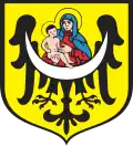 Adler mit Maria und Kind als Kopf im Wappen von Lubin