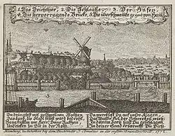 Deichtor mit der Mühle auf der Bastion Bartholdus von 1772