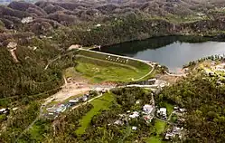 Der Zustand am 15. Oktober 2017. Im Vordergrund ist der Verteilkanal für die Wasseraufbereitungsanlagen zu sehen