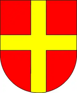 Fürstbischof Franz Egon änderte die Farben des Stiftswappens in rot-gold, Farben seiner Familie von Fürstenberg; gilt heute als Wappen der Region Hochstift[37]