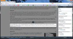 Das Browserfenster zeigt abgedunkelt eine Webseite, in der ein Absatz hervorgehoben ist. Am rechten Rand sind alle CSS-Selektoren aufgeführt, die auf das ausgewählte Element zutreffen, sowie die zugehörigen Regeln. Alle Regeln beginnen mit einem Kontrollkästchen, mit dem sie deaktiviert werden können, Regeln, die durch andere Regeln überschrieben werden, sind durchgestrichen.