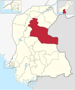 Karte von Pakistan, Position von Distrikt Khairpur hervorgehoben