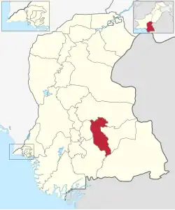 Karte von Pakistan, Position von Distrikt Mirpur Khas hervorgehoben