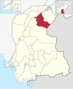 Karte von Pakistan, Position von Distrikt Sukkur hervorgehoben