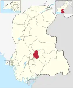 Karte von Pakistan, Position von Distrikt Tando Allahyar hervorgehoben