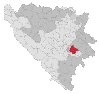 Lage der Gemeinde Pale (Bosnien und Herzegowina) in Bosnien und Herzegowina (anklickbare Karte)