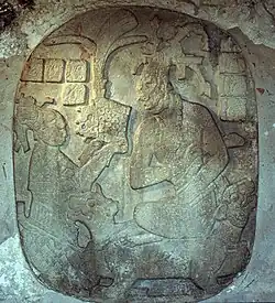 K’inich Janaab’ Pakal I. auf dem Jaguarthron in Palenque