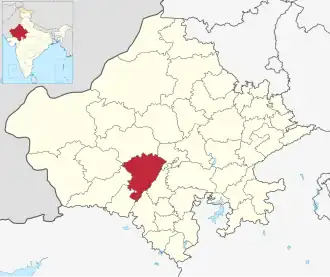 Positionskarte des Distrikts Pali