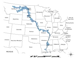 Verbreitungsgebiet des Weißen Schaufelstörs