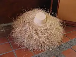 Rohling eines Panamahutes in einer Manufaktur in Cuenca (Ecuador)