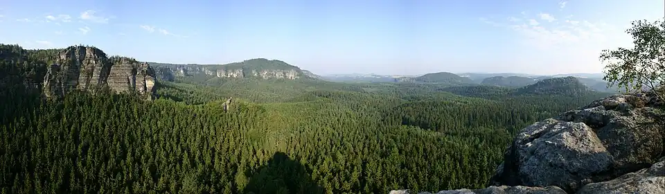 Aussicht nach Westen über den Kleinen Zschand auf den Kleinen Winterberg