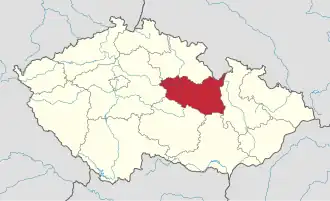 Lage von Pardubický kraj in Tschechien (anklickbare Karte)