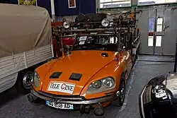 Citroën DS 23 Tissier als dreiachsiges, hier für Filmproduktionen eingesetztes Fahrzeug