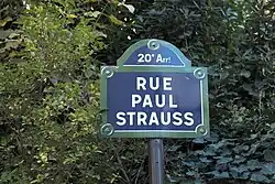 Straßenschild Rue Paul-Strauss