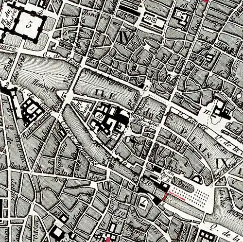 Auszug aus dem Pariser Stadtplan von Donnet (Kaufmann) 1837